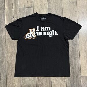 Mattel Barbie The Movie Ken "I am Kenough" Graphic Print T-Shirt Black Sz Large
